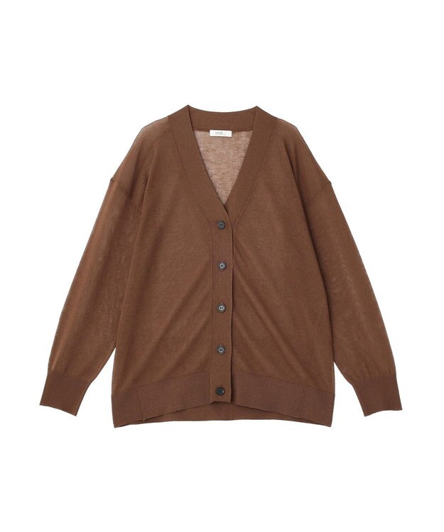 earth music&ecology シアーＶネックカーディガン Brown