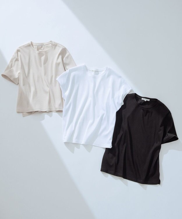 23区 S 【汗じみ防止/速乾性】フレンチスリーブ  IT Tシャツ ホワイト系