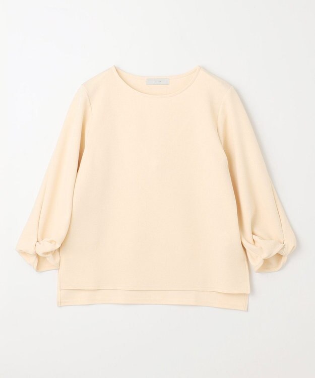 ANY L 【洗濯機可】ジャガード袖ねじりプルオーバー イエロー