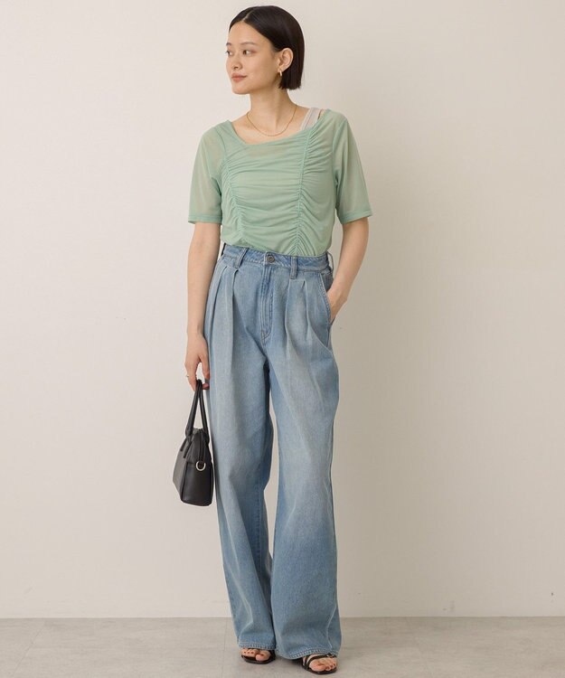 AMERICAN HOLIC 【2点SET】アシメシアーT＋ラメインナー Mint