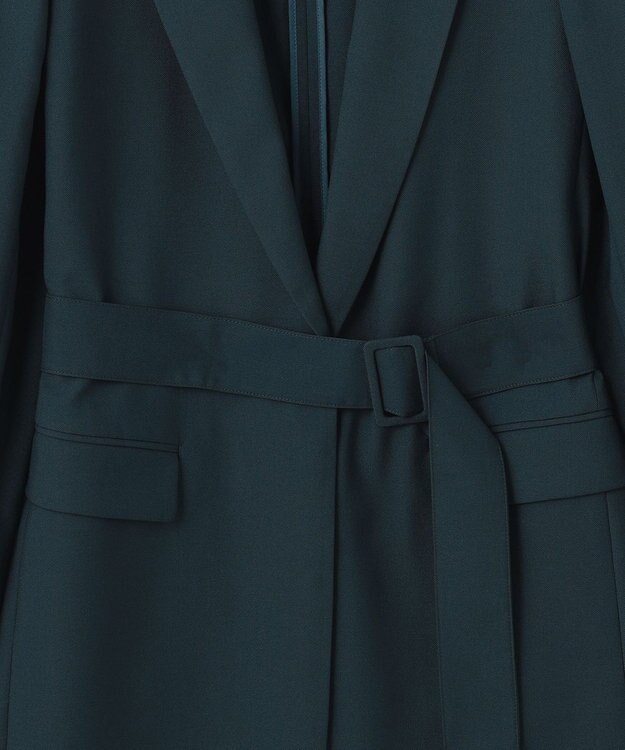 ICB 【洗える】 ウールマットウース ベルト付きジャケット パイングリーン系