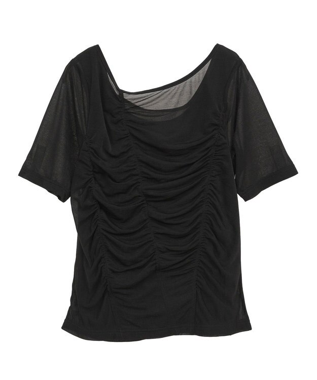 AMERICAN HOLIC 【2点SET】アシメシアーT＋ラメインナー Black