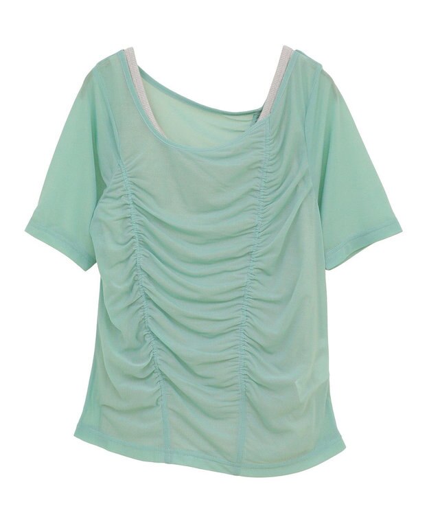 AMERICAN HOLIC 【2点SET】アシメシアーT＋ラメインナー Mint