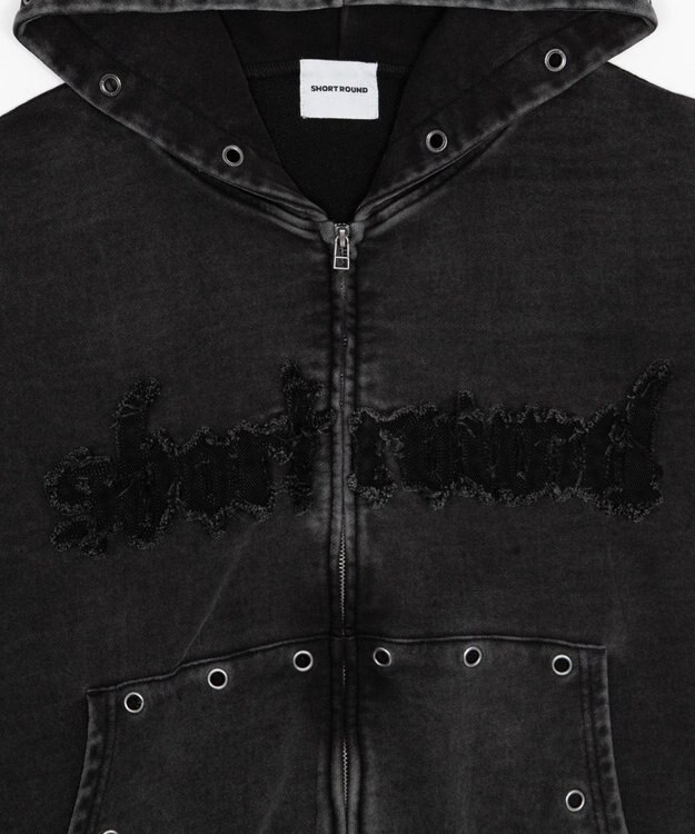 WEGO 【ユニセックス着用ITEM】ブリーチハトメZIPパーカー ブラックその他