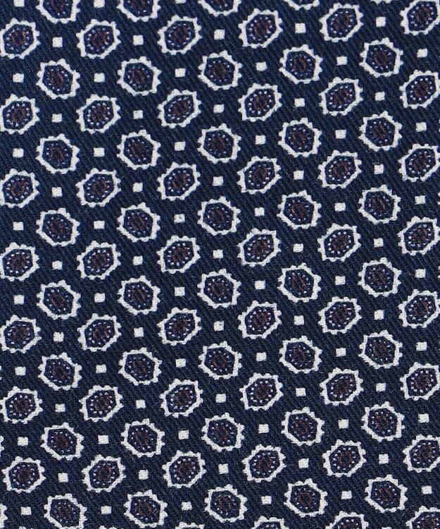 JOSEPH ABBOUD 【キングサイズ・エコ素材】 ヘキサゴンジオメトリックパターン シャツ ネイビー系5