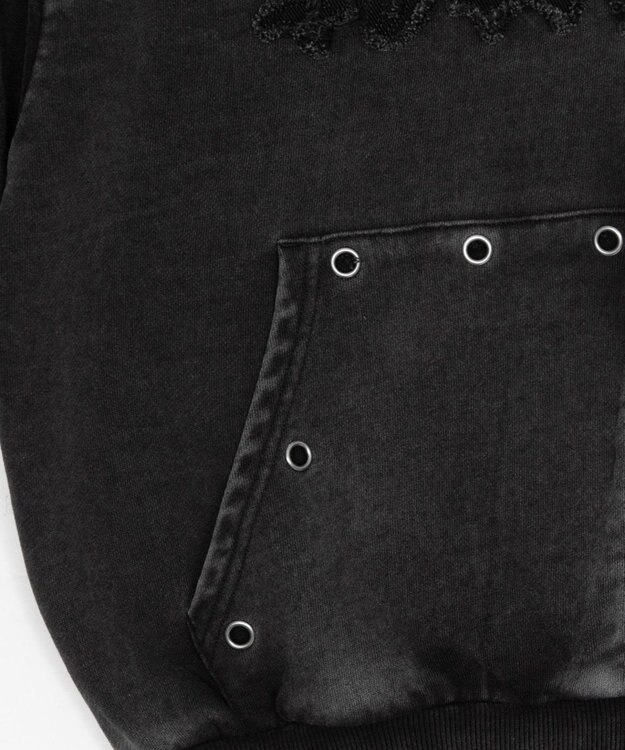 WEGO 【ユニセックス着用ITEM】ブリーチハトメZIPパーカー ブラックその他