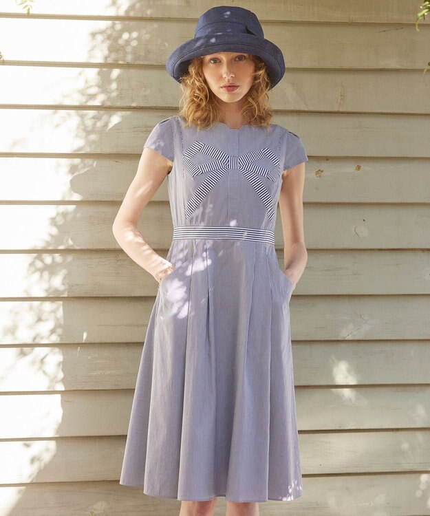 TOCCA 【洗える】STRIPE PARTY ドレス ブルー系5