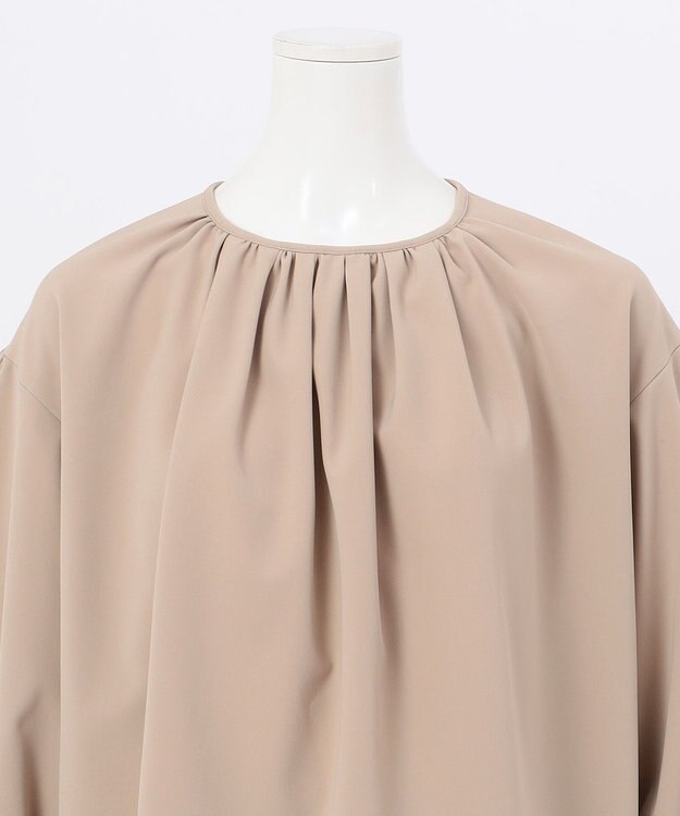 23区 【エステータ】コットンダブルクロス 長袖ブラウス グレージュ系