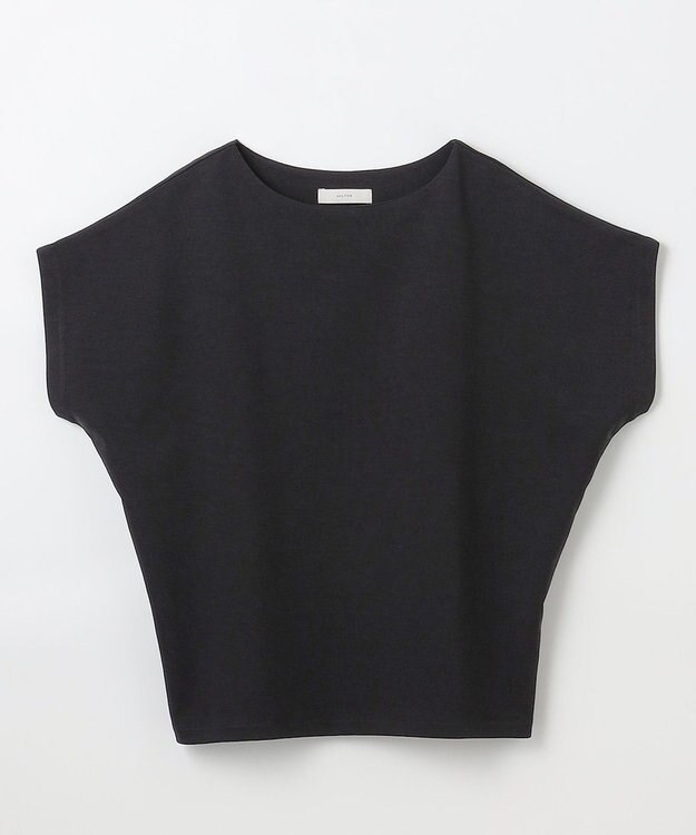 ANY 【洗濯機可/接触冷感/UVカット/アンチピリング】ドライポンチフレンチスリーブプルオーバー ブラック