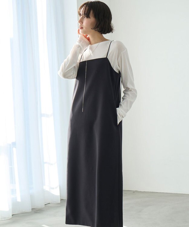 UNFILO Ｉラインキャミワンピース ブラック