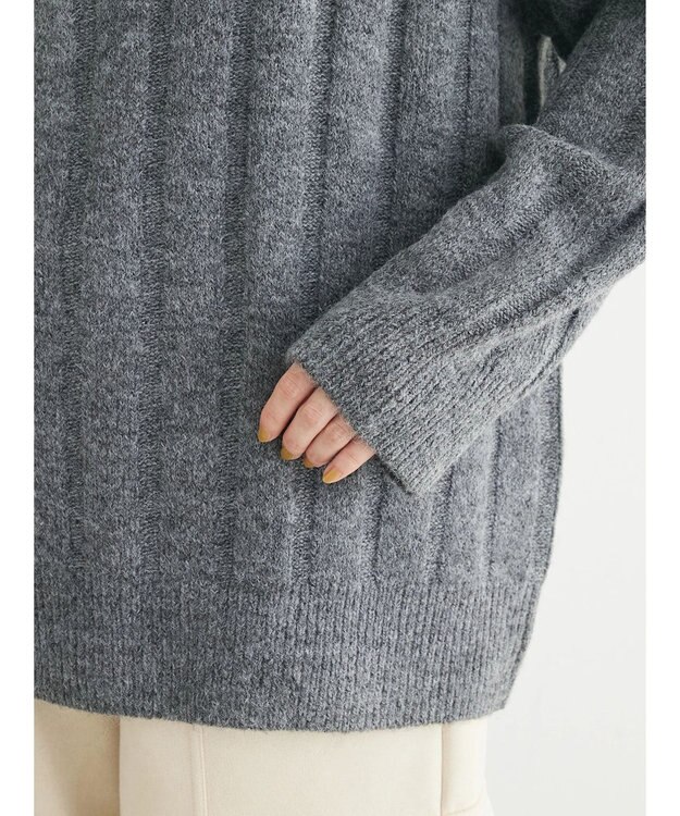 Green Parks ・Ｐｅｔｉｔ　Ｆｌｅｕｒ　ハーフＺＩＰニット Charcoal Gray