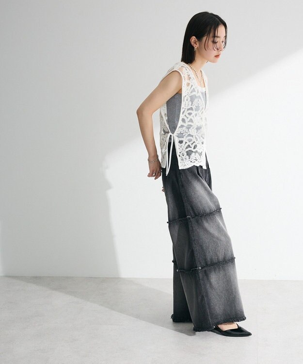 Green Parks ・ＥＬＥＮＣＡＲＥ　ＤＵＥ　２ｗａｙレースベスト Off White