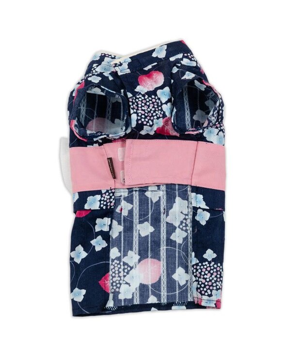 PET PARADISE ペットパラダイス 浴衣 《紫陽花》 中型犬 大型犬 ネイビー×ピンク