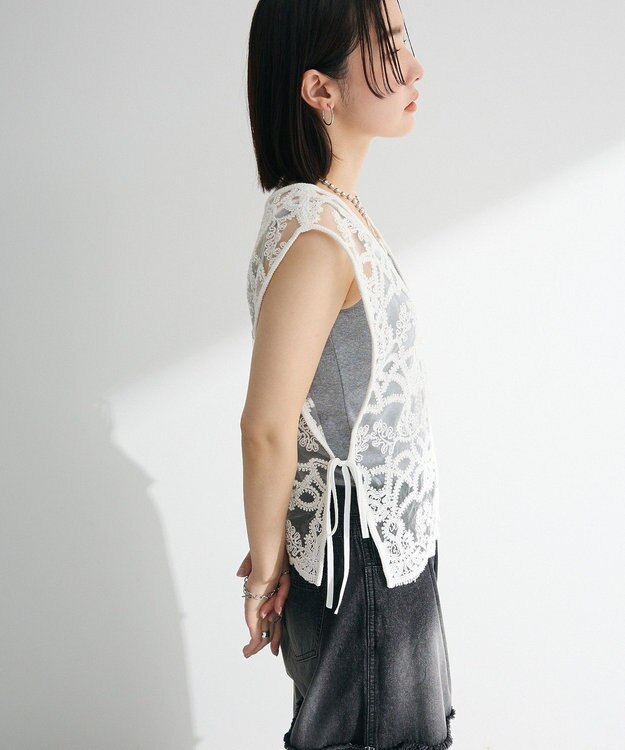 Green Parks ・ＥＬＥＮＣＡＲＥ　ＤＵＥ　２ｗａｙレースベスト Off White