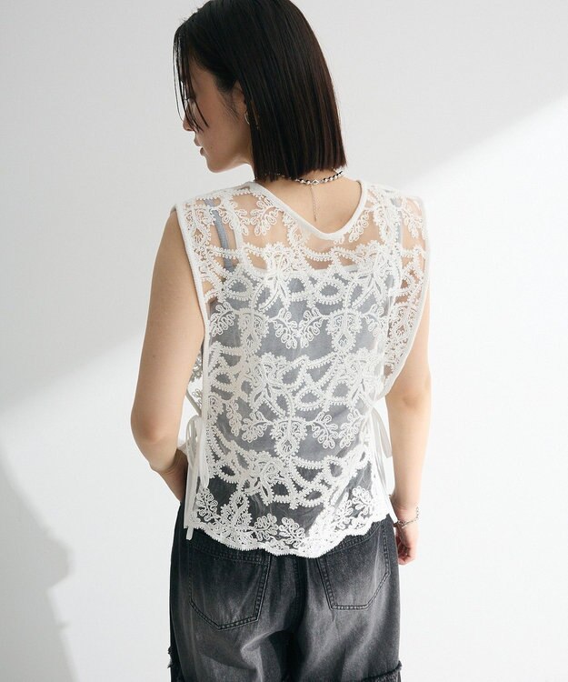 Green Parks ・ＥＬＥＮＣＡＲＥ　ＤＵＥ　２ｗａｙレースベスト Off White