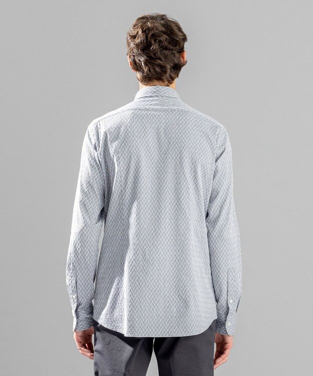 JOSEPH HOMME アロージャガードストレッチ　レギュラーカラーシャツ ライトグレー系