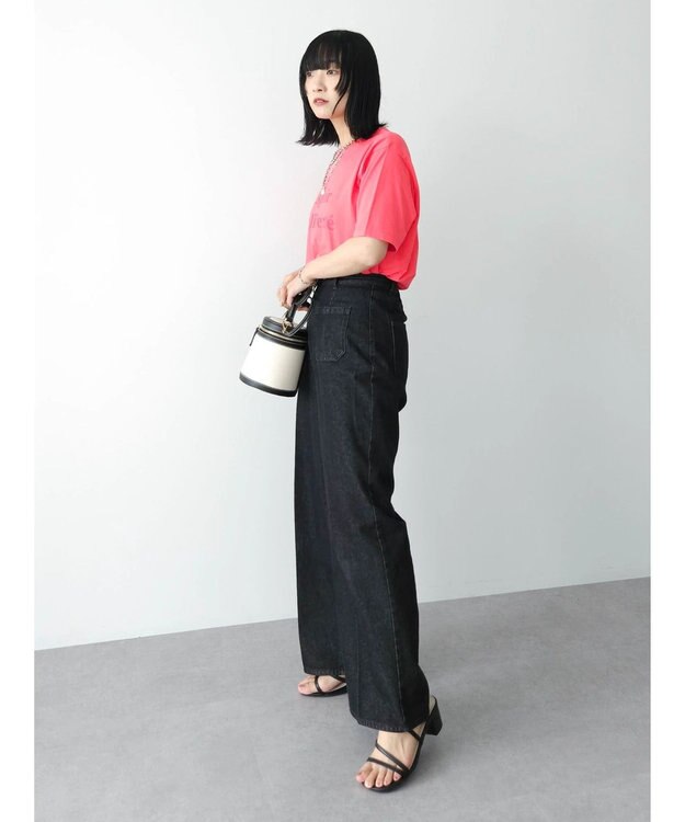 Green Parks ・ＥＬＥＮＣＡＲＥ　ＤＵＥ　デニムワイドパンツ Black