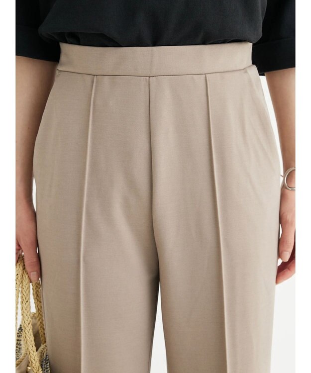 Green Parks らくスレストレートパンツ Gray Beige