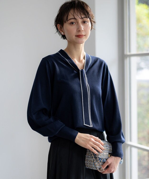 洗える】ウーステッドウール ボウタイ ニット / 23区 S | ファッション