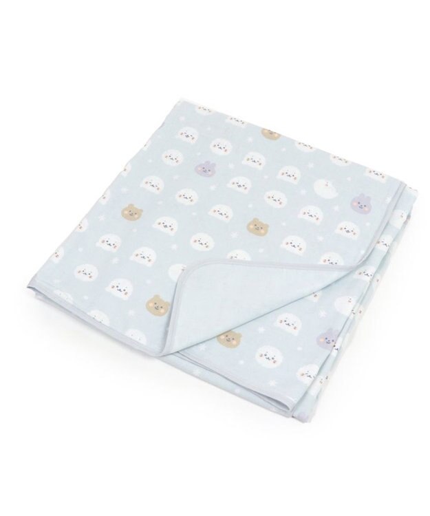 Mother garden しろたん 総柄 おくるみ 四重ガーゼ  ベビーブランケット 100cm×100cm 正方形 グレー