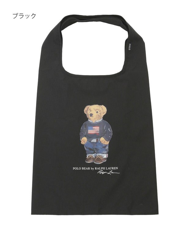 MOONBAT POLO RALPH LAUREN(ポロ ラルフローレン) ポケッタブルレインバッグ　フラッグベア ブラック