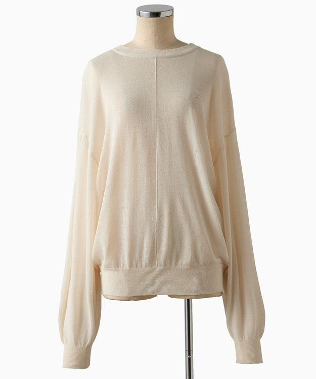 TOQUE 〈大草直子さんアドバイザー〉ウォッシャブルシルク×コットン ニットロングスリーブ オフ