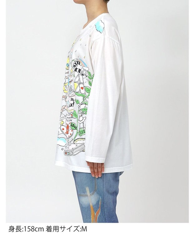 tsumori chisato SLEEP ツモリチサト トップス 綿100%(本体) 天竺素材 長袖 ルームウエア レディース UTX557 /ワコール アイボリー