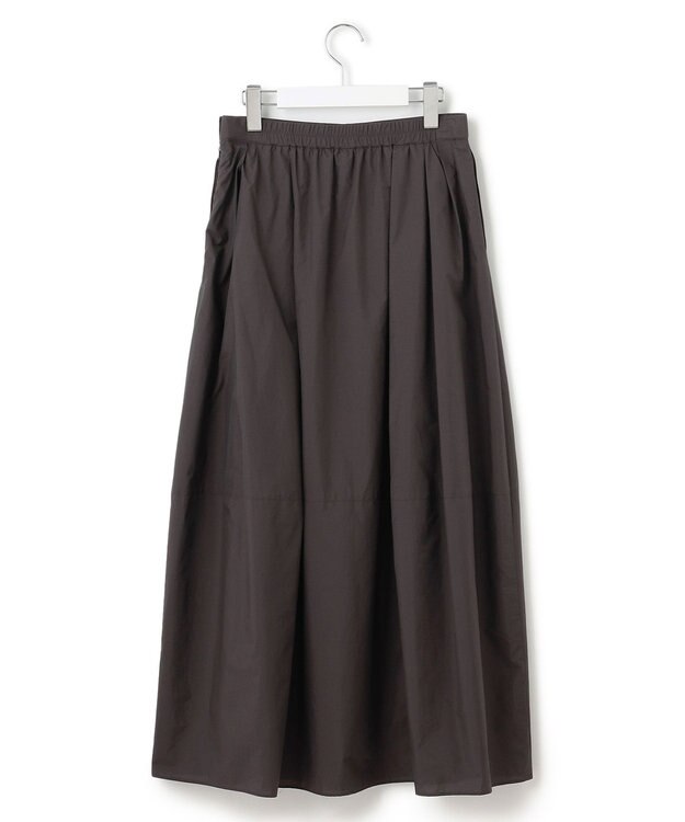 23区 S 【洗える】ナイロンコットンポプリン スカート ダークブラウン系