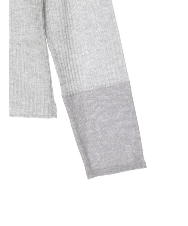 Green Parks AnriettMusee ラメ切替スリーブリブシアーニット Light Gray