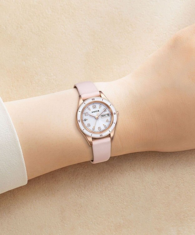 CITIZEN 【電池交換不要 ソーラーテックウオッチ】wicca「ACTIVE LINE」KH3-762-10 ピンクゴールド ピンクベージュ ピンクゴールド