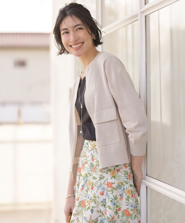 J.PRESS LADIES 【着こなしのポイントに】コットンパール ラリエット ネックレス シルバー系