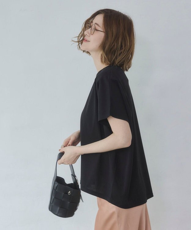 WEGO 【2026春夏新作】接触冷感フレンチスリーブT ブラック