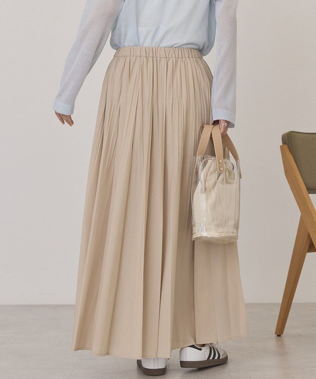 AMERICAN HOLIC 【選べる丈】シアープリーツスカート Beige