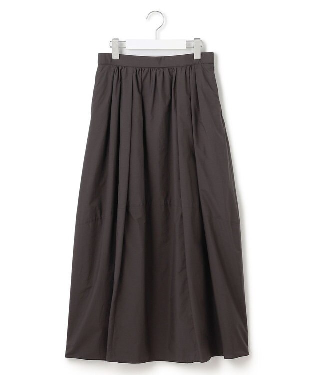 23区 S 【洗える】ナイロンコットンポプリン スカート ダークブラウン系
