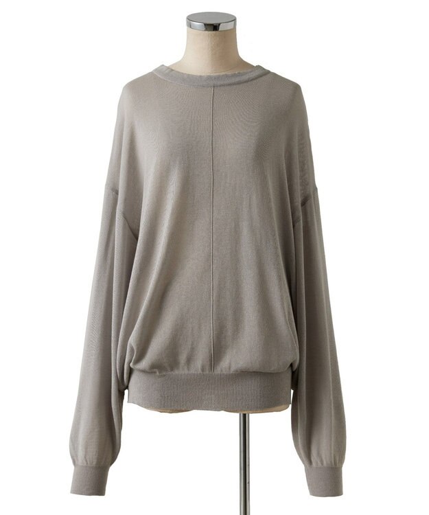 TOQUE 〈大草直子さんアドバイザー〉ウォッシャブルシルク×コットン ニットロングスリーブ グレー