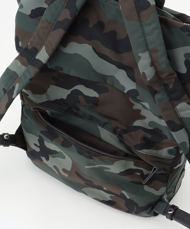 Y'SACCS ナイロン牛革リュック カーキ