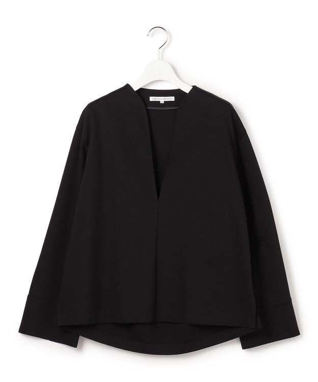 23区 S 【先行予約】コンパクトツイル Vネック カットソー ブラック系