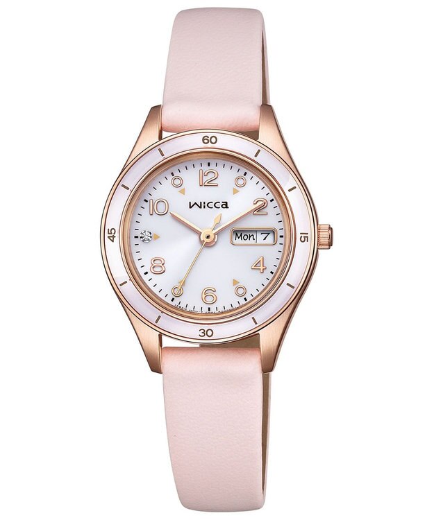 CITIZEN 【電池交換不要 ソーラーテックウオッチ】wicca「ACTIVE LINE」KH3-762-10 ピンクゴールド ピンクベージュ ピンクゴールド