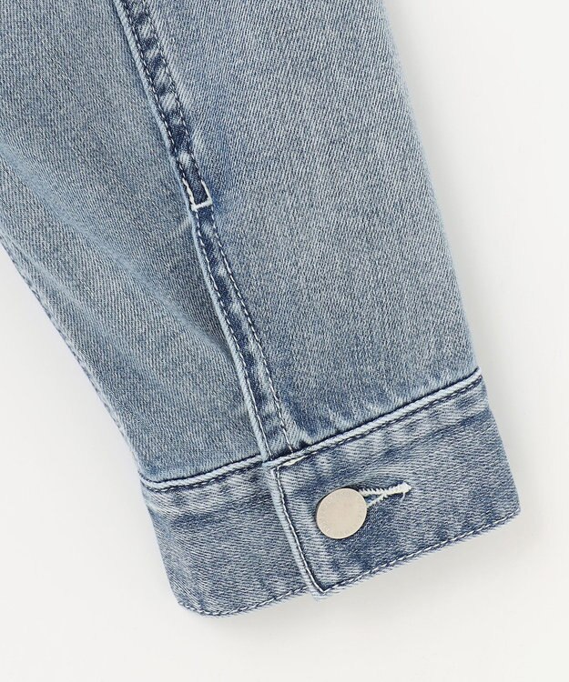 自由区 L 【ご好評につき追加生産・洗える】USUKARU DENIM ノーカラージャケット ダルブルー系