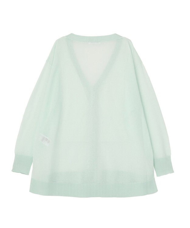 AMERICAN HOLIC メタルボタンシアーVネックカーディガン Sax