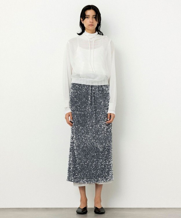 NAVE 【Nave・洗える】シアーニット パーカー ホワイト系