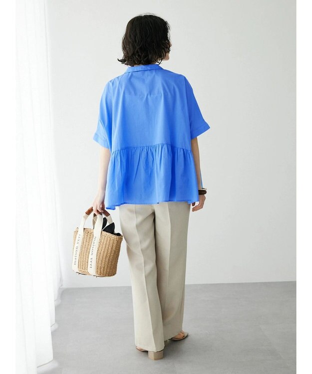 CRAFT STANDARD BOUTIQUE ペプラムブラウス Sax