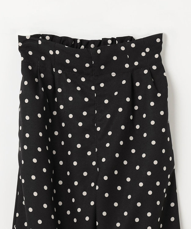 ANY KIDS 麻ライク ドット柄 ガウチョ ブラックドット