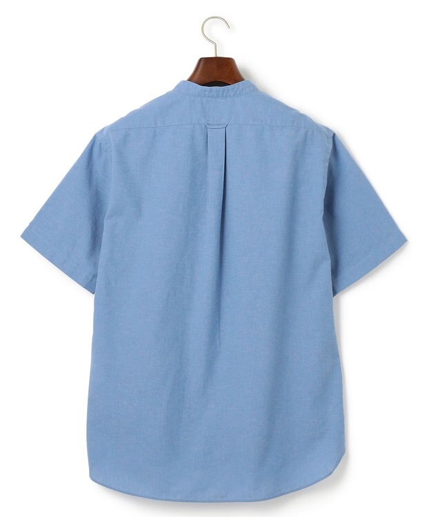 J.PRESS MEN 【HYBRID LINEN】 バンドカラーシャツ サックスブルー系
