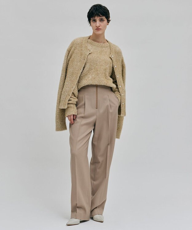 BEIGE， TERNES / フロントジップワイドパンツ Milk tea