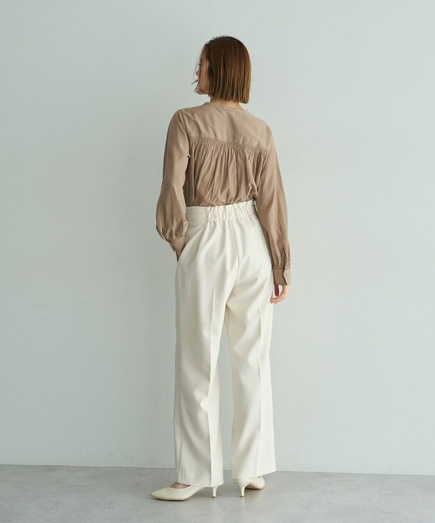 YECCA VECCA ギャザーブラウス Beige