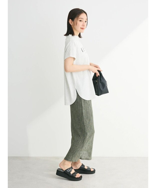 Green Parks 汗染み防止フレンチスリーブロゴＴシャツ Light Gray Mixture