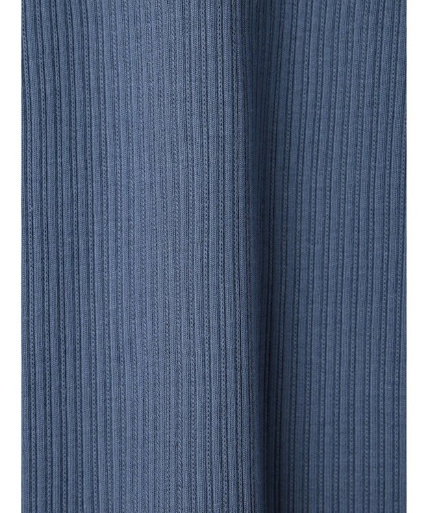 earth music&ecology チェーンリブクルーネックプルオーバー Blue