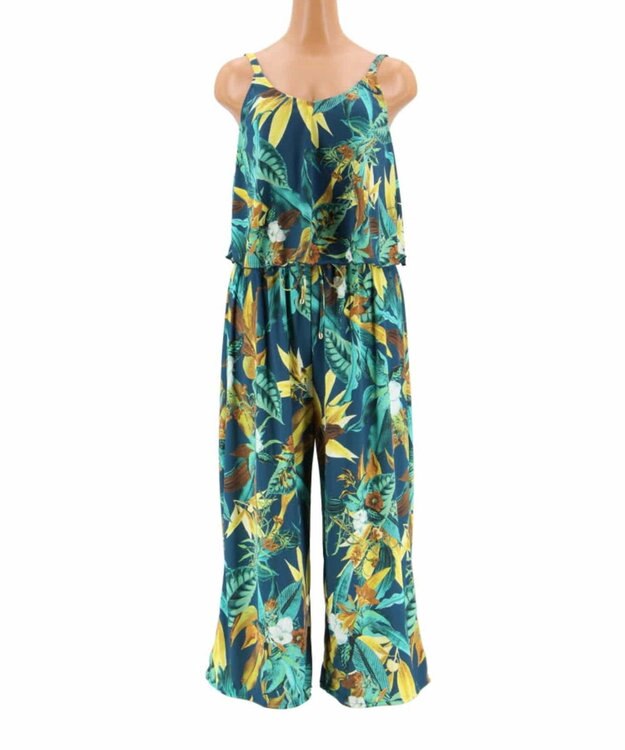 San-ai Resort（三愛水着楽園） 【Coral veil】Lily Garden　ガウチョ 3点セット 9号/11号 グリーン