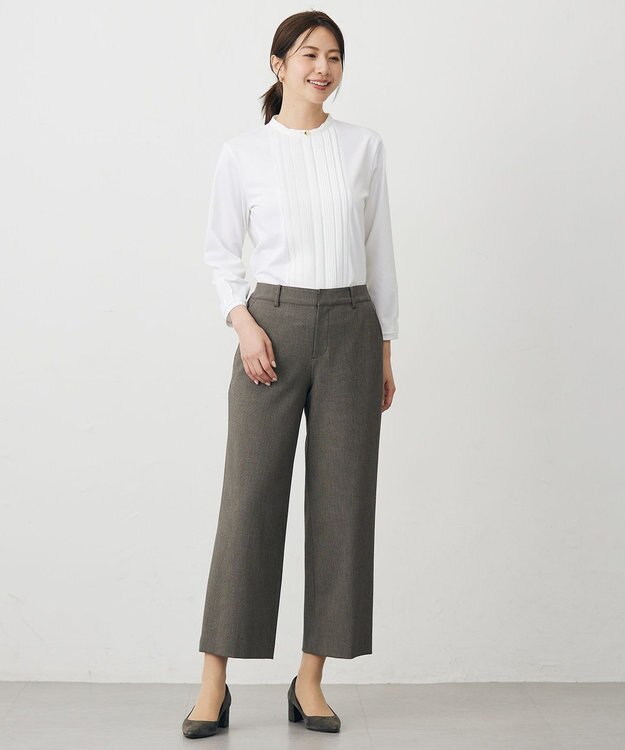 J.PRESS LADIES L プレーティングジャージー カットソー ホワイト系